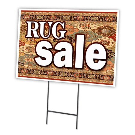 Signmission Rug Sale Yard Sign & Stake outdoor plastic coroplast window, C-1216-DS-Rug Sale C-1216-DS-Rug Sale
